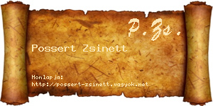 Possert Zsinett névjegykártya